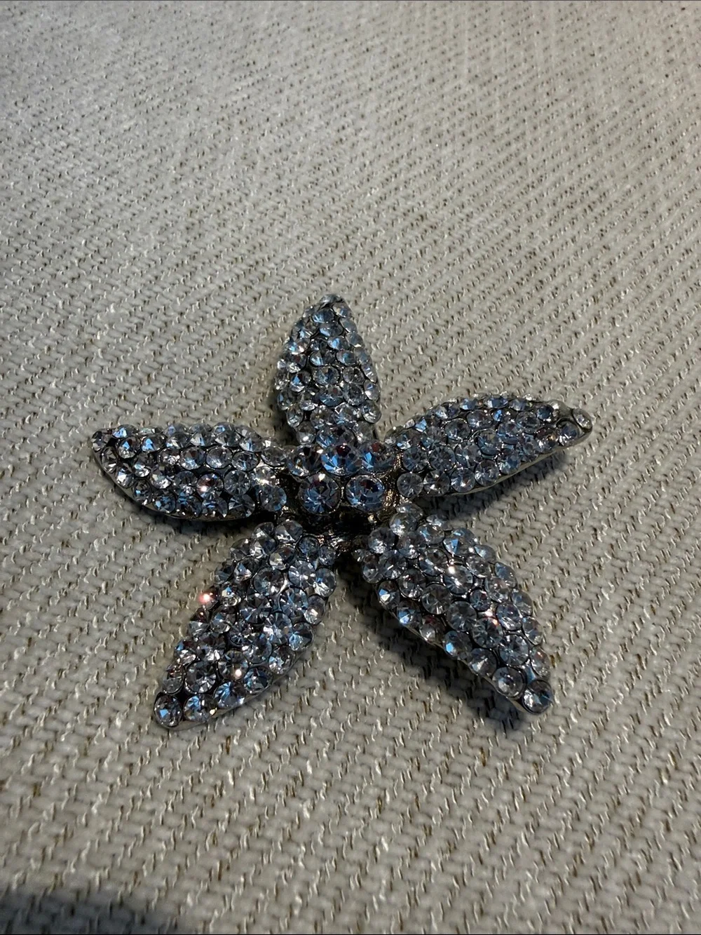 Rhinestone Brooch Trio - Silver & Blue Sparkle